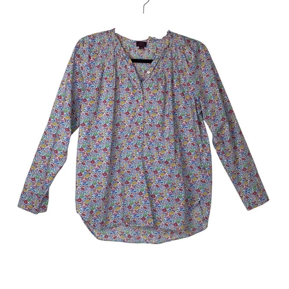 J. Crew x Liberty Fabrics Ruffle Classic Popover Shirt Size 4 Favourite Flowers
